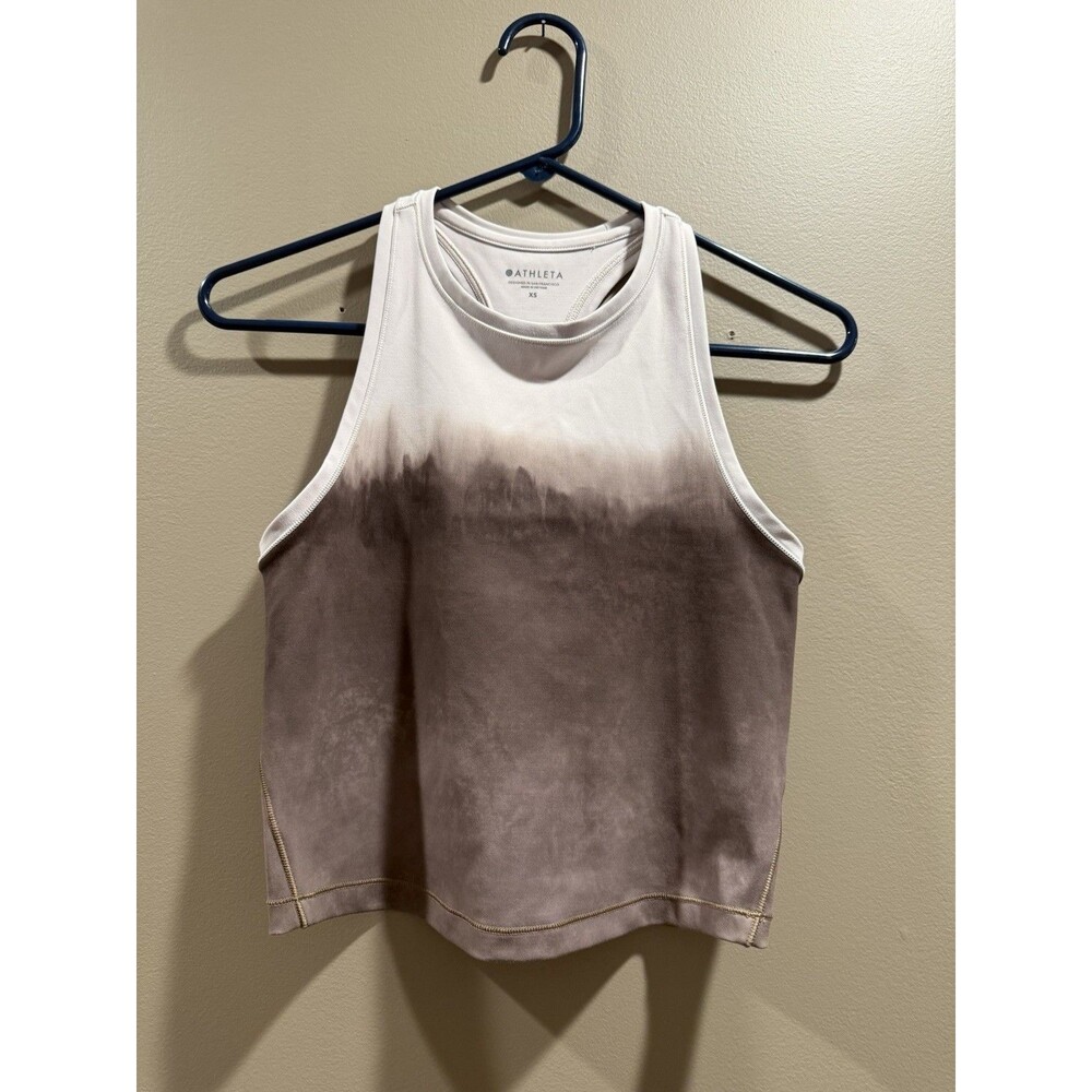 Athleta Brown Shanti Watercolor Athletic Crop Tank Size XS